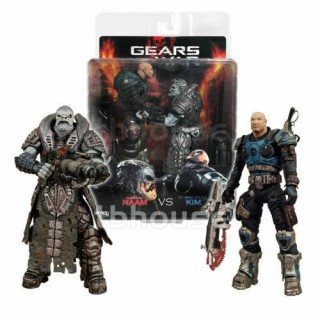 Gears of War General Raam vs Lt. Minh Young Kim 2 Action Figures 2009 NECA Gd01