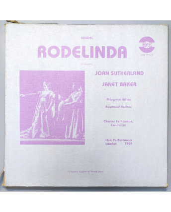 643 33 Giri Handel: Rodelinda - Sutherland, Baker 1959 London 3LP HRE 355-3