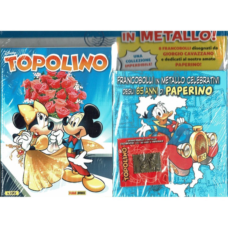 Topolino n.3382 blisterato gadget FRANCOBOLLI ed. Panini