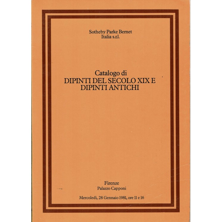 Sotheby Italia asta dipinti secolo XIX e antichi Firenze 1981 A59 