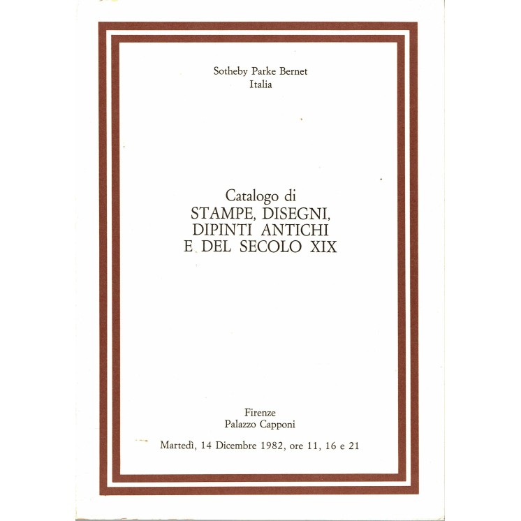 Sotheby Italia asta stampe, disegni, dipinti antichi secolo XIX Firenze 82 A59