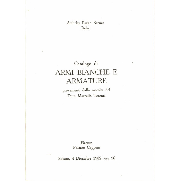 Sotheby Italia asta armi bianche e armature Firenze 1982 A59 