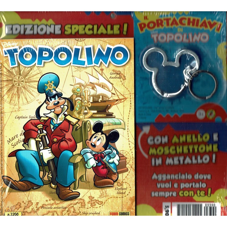 Topolino n.3390 blisterato gadget MOSCHETTONE ed. Panini