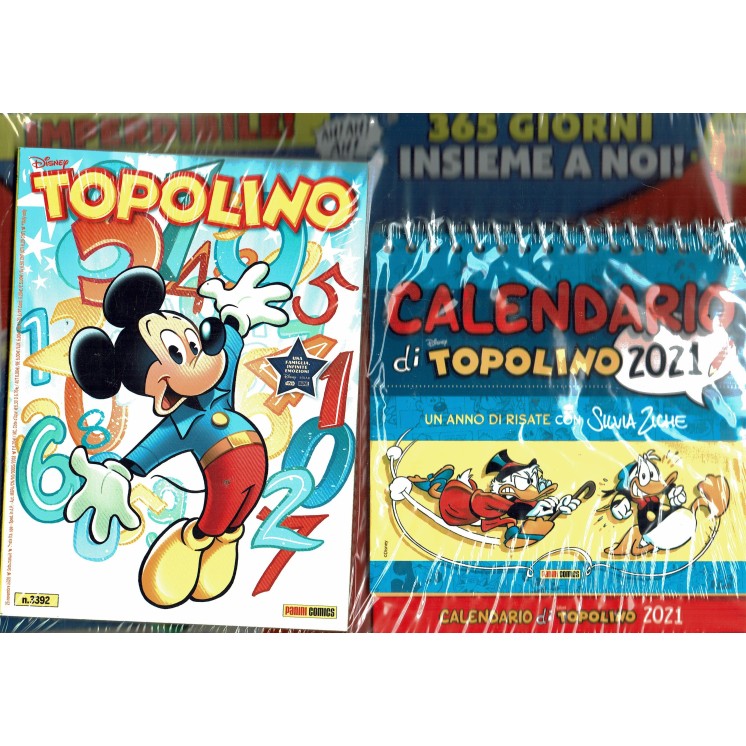 Topolino n.3392 blisterato gadget calendario 2021 Ziche ed. Panini