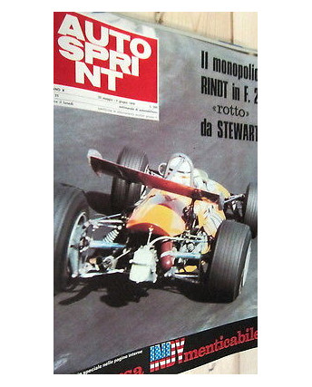 Auto Sprint n. 21 del 1970: Il monopolio Rindt in F2 rotto da Stewart FF03