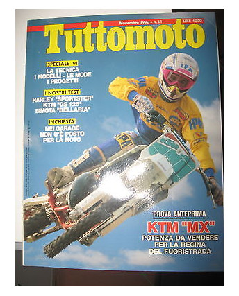 TUTTOMOTO N. 11 Novembre 1990 Harley Sportser KTM GS125 Bimota Bellaria   