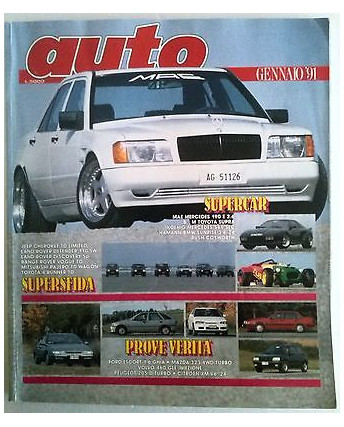 Auto n. 1 Gennaio '91- Mercedes 190 E 2.6, B+M Toyota Supra, Rush Cosworth- FF07