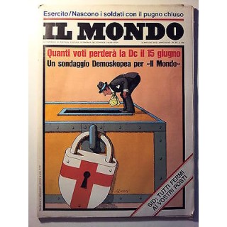 Il Mondo n. 20 15 mag 1975 * Voti DC - Sondaggio Demoskopea - SID -...