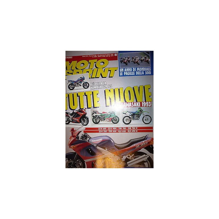 Moto Sprint  N.40  '92:Yamaha TDR 125, Kawasaki KLX 650, Kawasaki ZXR 400  FF09