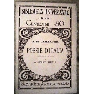 Lamartine: Poesie d'Italia 1932 Trad. Ribera Ed. Sonzogno [RS] A34 ...