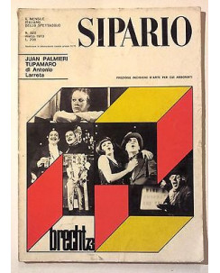 Sipario n. 322 mar. '73 - Larreta: Juan Palmieri Tupamaro - Brecht 73 - FF11