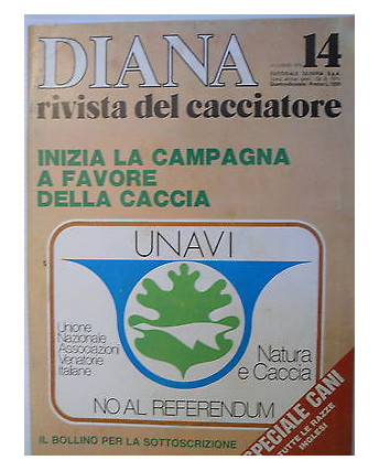 DIANA Rivista del Cacciatore   n.14  14 lug  1979  Speciale Cani-Muflone   [SR]