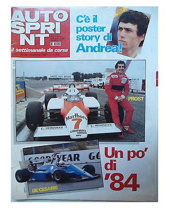 Auto Sprint   n.47  22/28 nov   1983   Poster story De Cesaris   [SR]