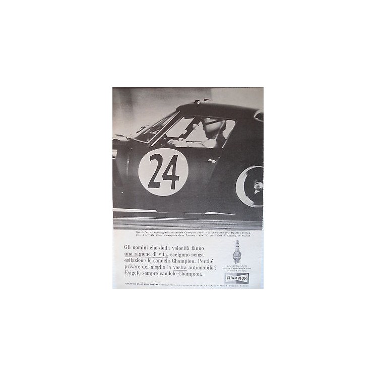 P63 .006 Pubblicita' Advertising Champino candele per auto 1963 Cli...