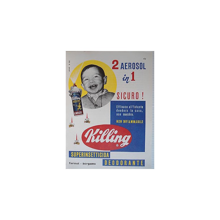 P63 .014 Pubblicita' Advertising Killing insetticida-deodorante 196...