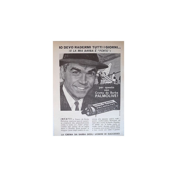 P63 .018 Pubblicita' Advertising Palmolive crema da barba 1963 Clip...