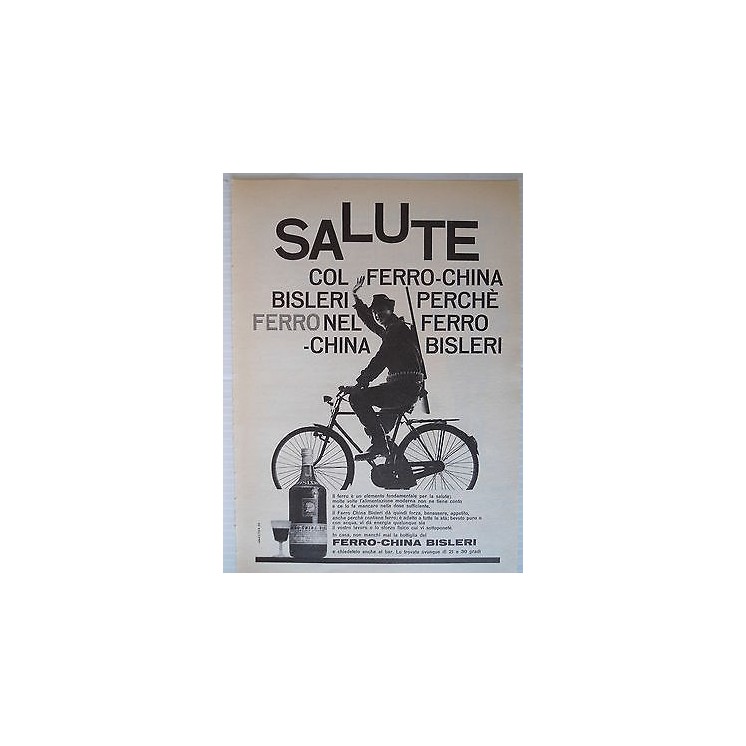 P63 .030 Pubblicita' Advertising Ferro China Bisleri bevanda 1963 C...