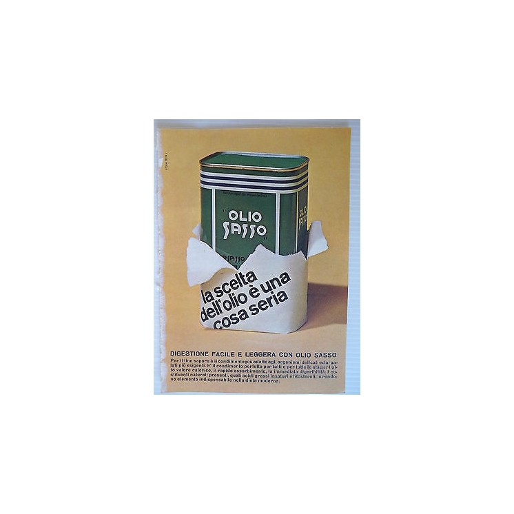 P64.004 Pubblicita' Advertising Sasso olio da cucina 1964 Clipping ...