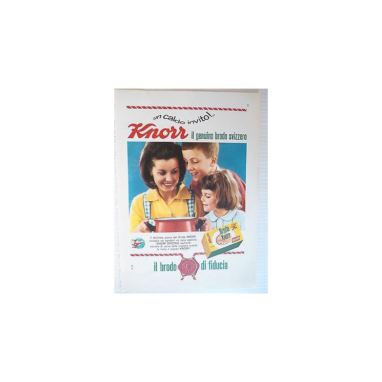 P64.006 Pubblicita' Advertising Knorr brodo per minestre 1964 Clipp...