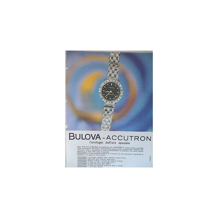P64.027 Pubblicita' Advertising Bulova accutron orologeria 1964 Cli...