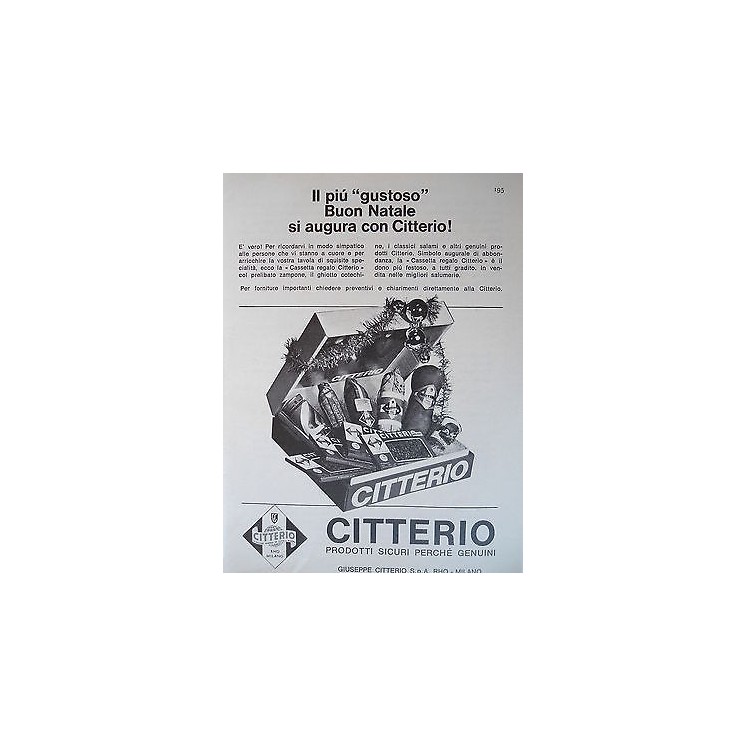 P64.030 Pubblicita' Advertising Citterio salumi 1964 Clipping  4,00€