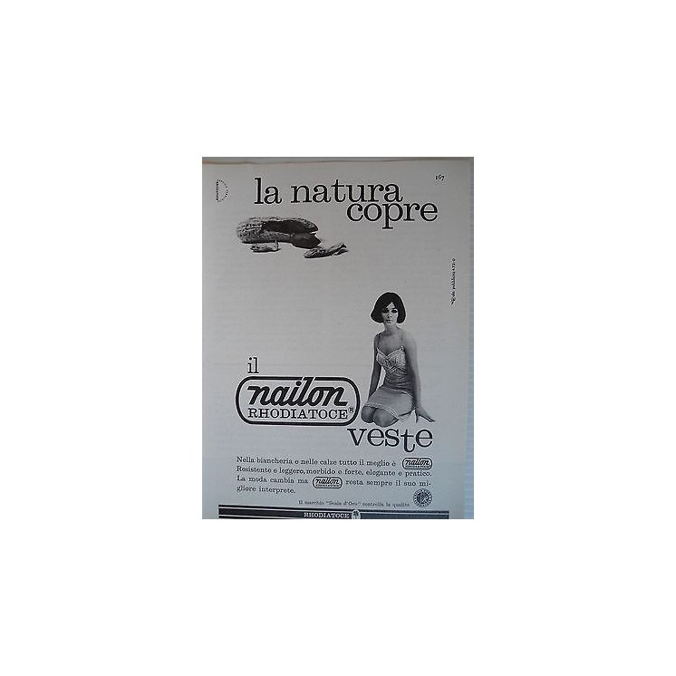 P64.033 Pubblicita' Advertising Nailon rhodiatoce biancheria,calze ...
