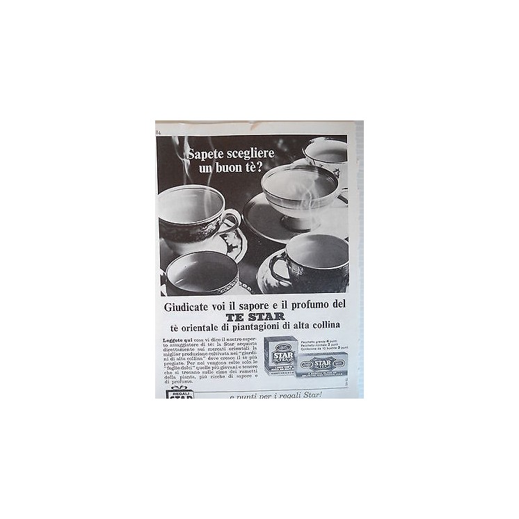 P64.040 Pubblicita' Advertising Star Tea 1964 Clipping  4,00€