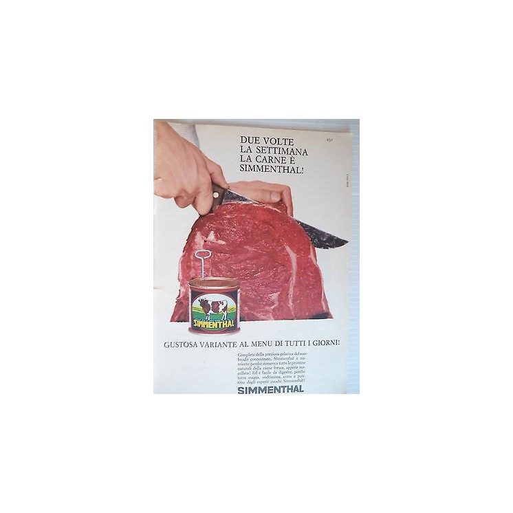 P65.002 Pubblicita' Advertising Simmenthal carne in scatola 1965 Cl...
