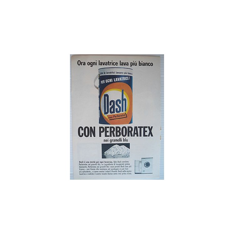 P65.006 Pubblicita' Advertising Dash detersivo lavatrice 1965 Clipp...