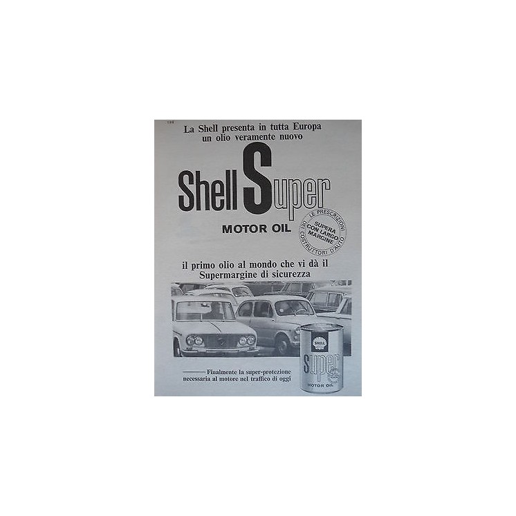 P65.023 Pubblicita' Advertising Shell olio per motori 1965 Clipping...