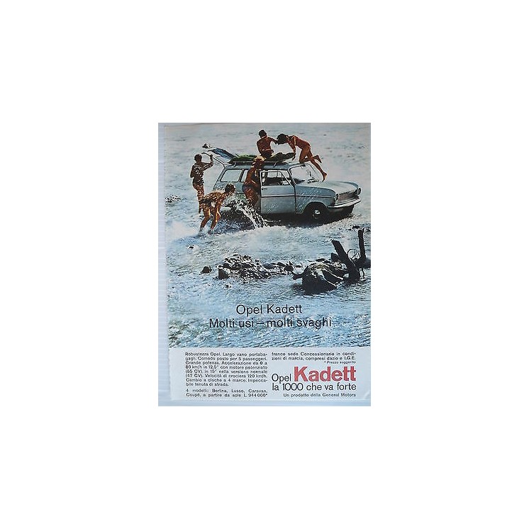 P65.025  Pubblicita' Advertising Opel Kadett1000 automobili 1965 Cl...