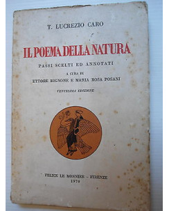 T. Lucrezio Caro: Il poema della natura Ed. Felice Le Monnier [SR] ...