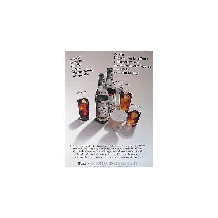 P66.016 Pubblicita' Advertising Bacardi Rum  1966 Clipping  4,00€