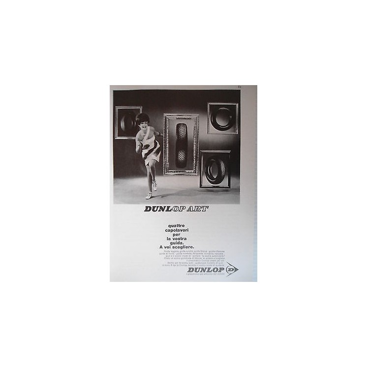 P66.018 Pubblicita' Advertising Dunlop pneumatici 1966 Clipping  4,00€