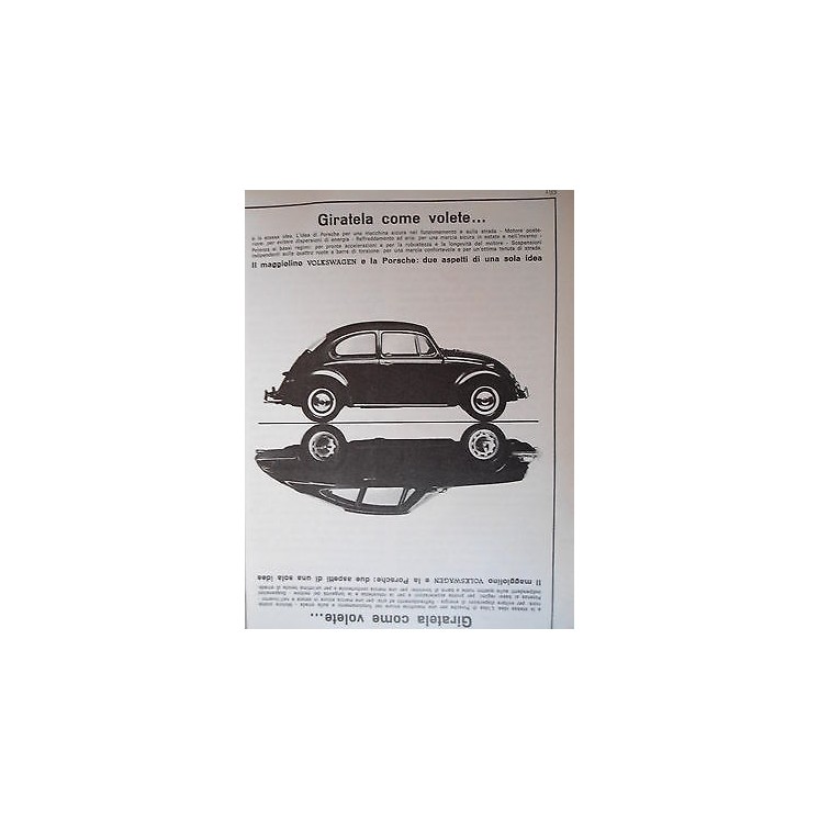 P66.031 Pubblicita' Advertising Volkswagen automobili 1966 Clipping...