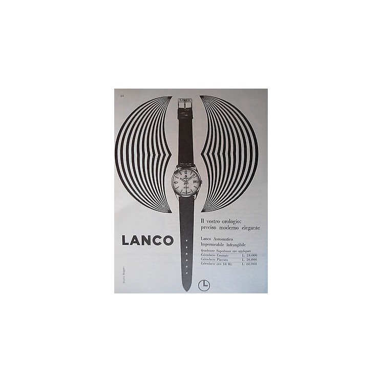 P66.039 Pubblicita' Advertising Lanco orologeria 1966 Clipping  4,00€