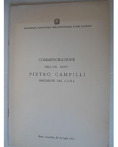 Commemorazione On. Pietro Campilli Presidente CNEL Ed. Rinascimento [SR] A36