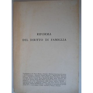 Riforma del diritto di famiglia Senato della Repubblica Ed. Schirru...