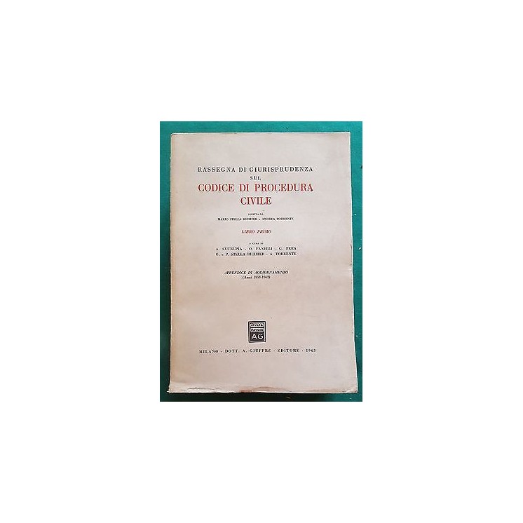 Rassegna Giurisprudenza Codice Civile Libro 1 Appendice 1963 Giuffr...