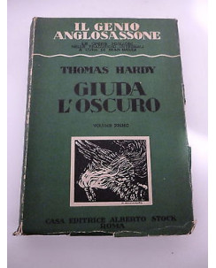 THOMAS HARDY: Giuda l'oscuro Vol.1  ed. 1929 ALBERTO STOCK EDIZIONI A86