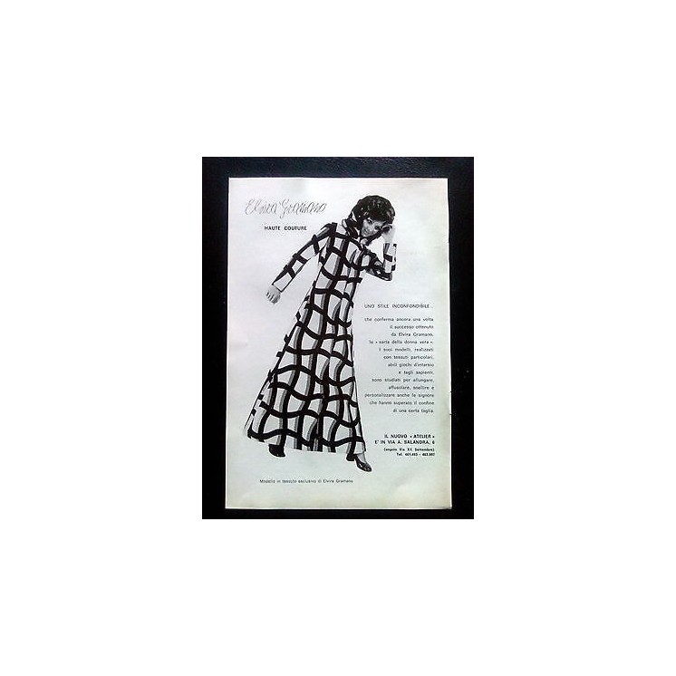 P69.008 Pubblicità Advertising ELVIRA GRAMANO HAUTE COUTURE ATELIER...