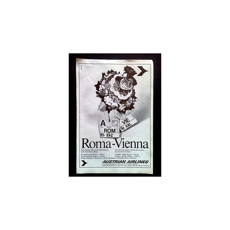 P71.010 Pubblicità Advertising AUSTRIAN AIRLINES ROMA-VIENNA * 1971...