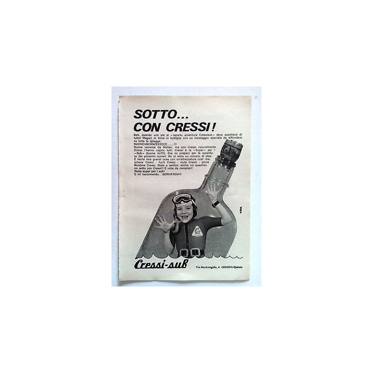 P72.010 Pubblicità Advertising SOTTO... CON CRESSI! - CRESSI-SUB * ...