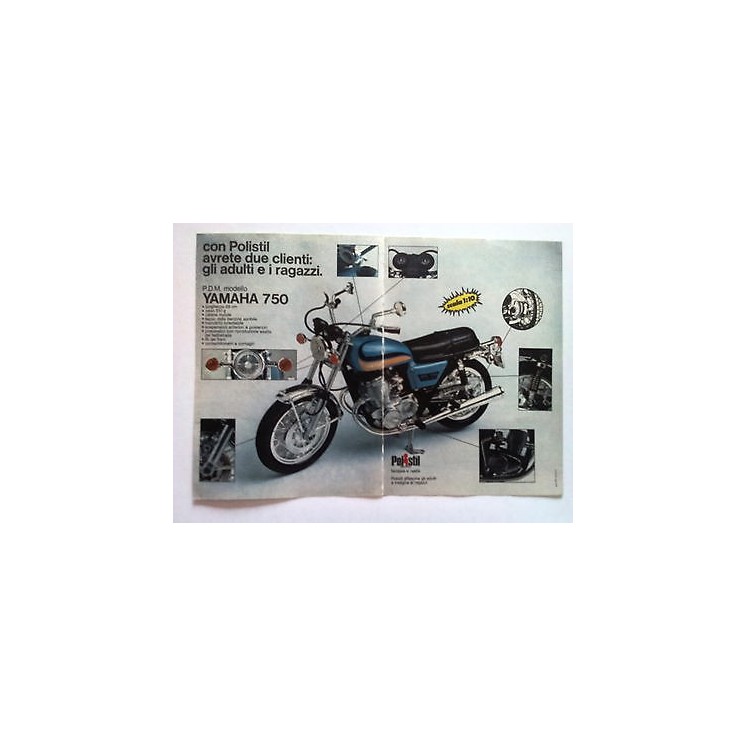 P73.001 Pubblicità Advertising POLISTIL YAMAHA 750 * 1973 * 2 PAGIN...