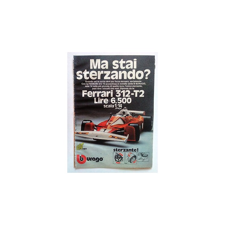 P77.003 Pubblicità Advertising BBURAGO! FERRARI 312-T2 * 1977 *  3,20€