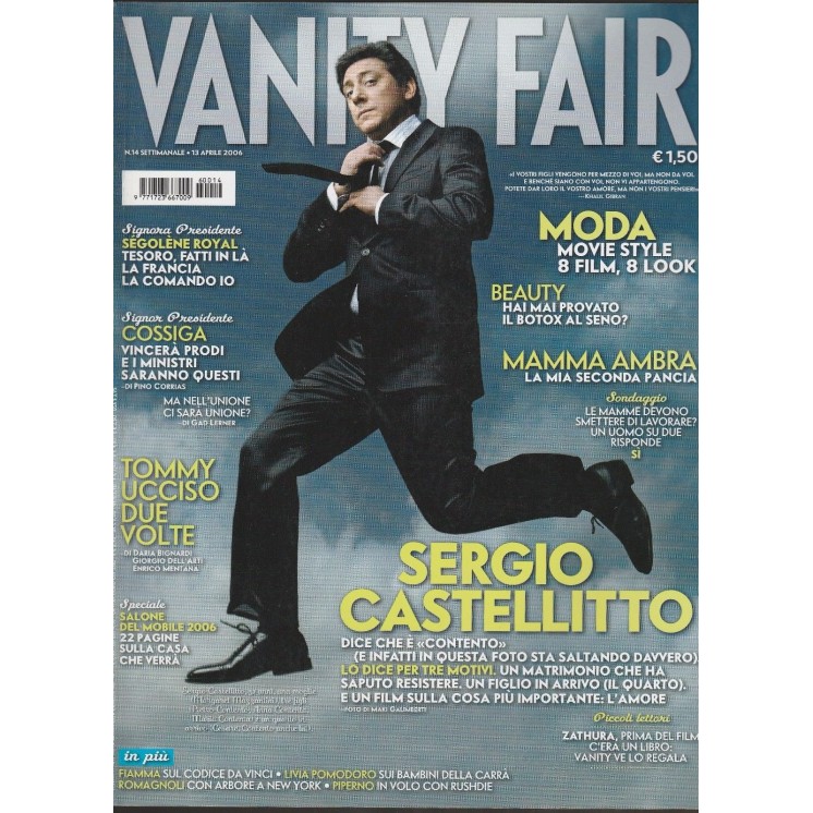 VANITY FAIR n.14 13 apr 2006 S.Castellitto - Ambra - Cossiga  4,70€