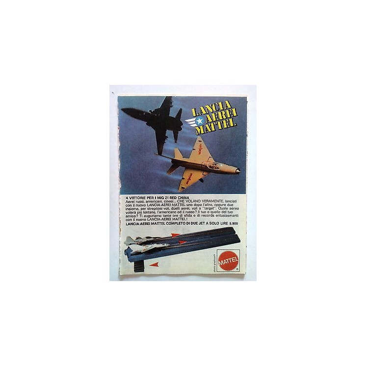 P78.013 Pubblicità Advertising LANCIA AEREI MATTEL - MIG 21 RED CHI...