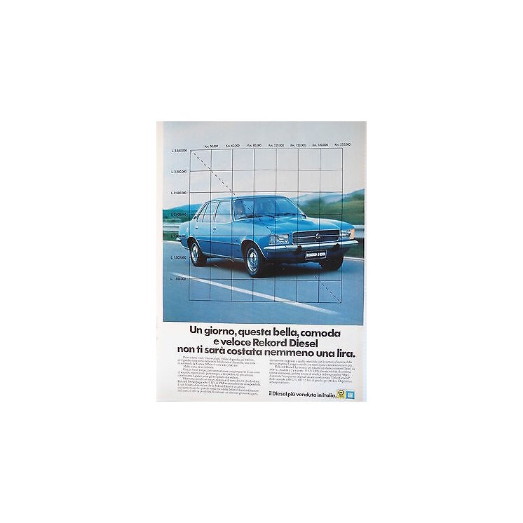 P.70.04 Pubblicita' Advertising Opel Rekord Diesel 1970 Clipping Ri...