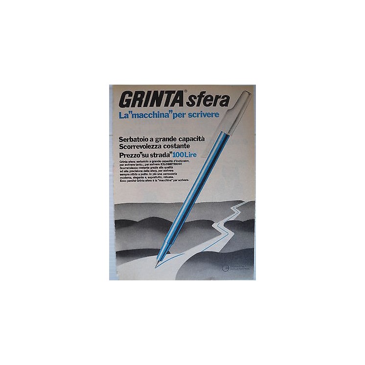 P.70.09 Pubblicita' Advertising Grinta penna sfera 1970 Clipping fu...