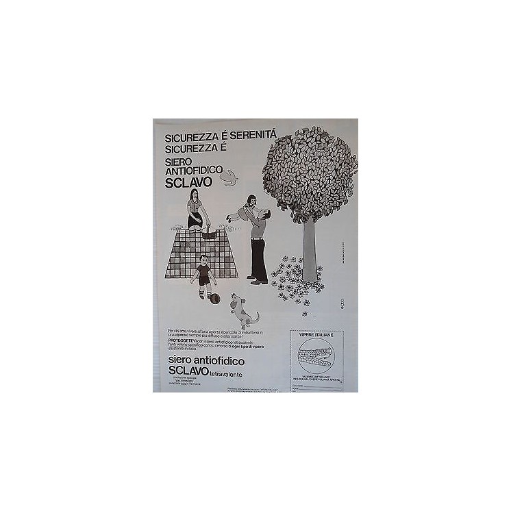 P.70.11 Pubblicita' Advertising Sclavo siero antiofidico 1970 Clipp...